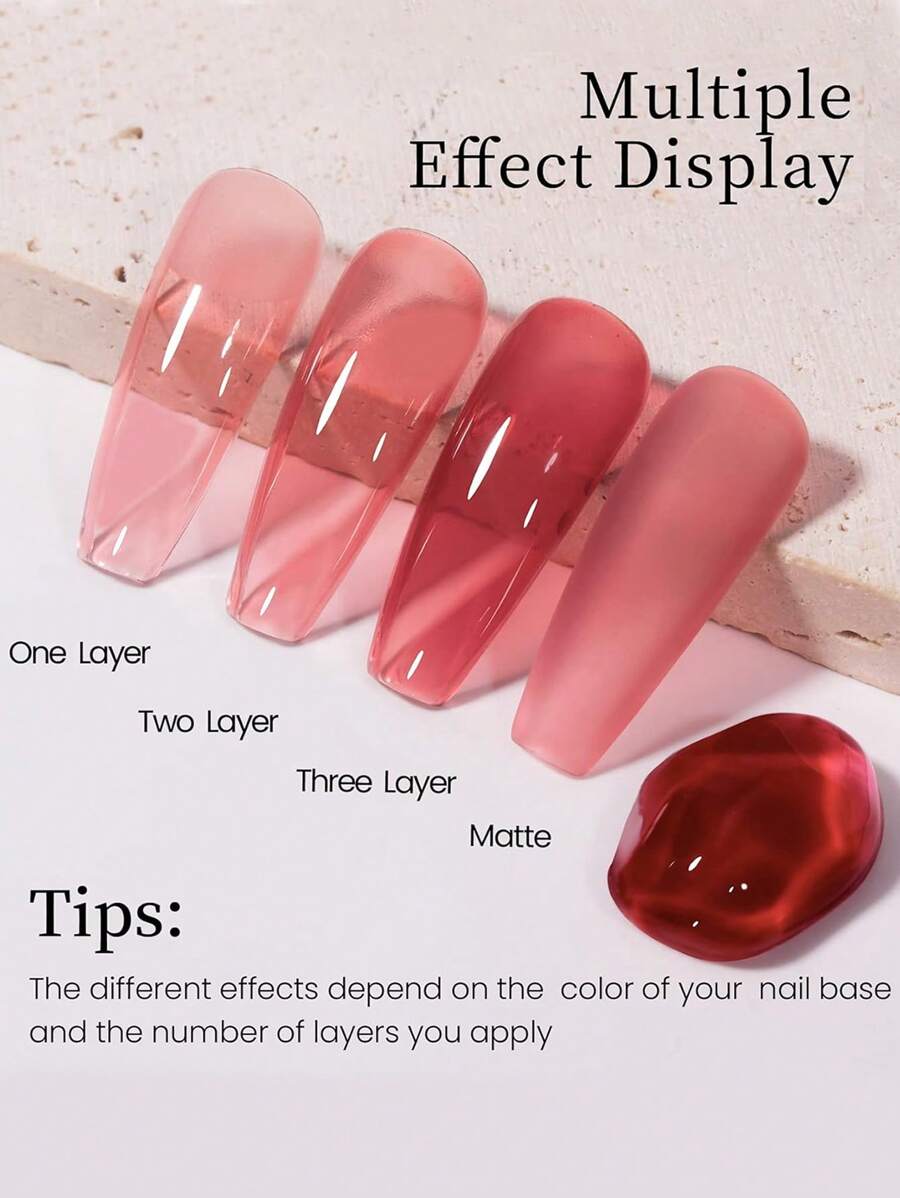 Summer Transparent Gel Polish,Apply Several Layers For A Range Of