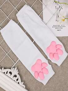 1 đôi ống tay hình bàn chân mèo unisex với miếng đệm thịt mô phỏng 3D, phụ kiện cosplay Catwoman, găng tay giữ ấm mùa hè Y2K - A - Xem 2