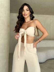 Women Sweater Co-Ords - Màu be - Xem 3