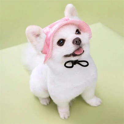 Cute Sun-Proof & Anti-Lost Ear-Hook Design Adjustable Pet Dog Hat, Multicolored, Princess Style