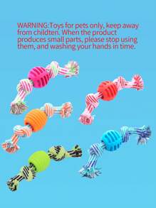 1pc Random Color Rope Knot Chew Toy For Dogs - Multicolor - View 8