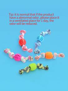 1pc Random Color Rope Knot Chew Toy For Dogs - Multicolor - View 7