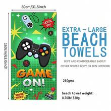 1 Miếng Chơi game Bảng điều khiển Hình dạng Khăn đi biển , Màu xanh lá Hợp thời Khăn đi biển , Sợi siêu mịn Khăn đi biển , Quá lớn Khăn đi biển , Sấy khô nhanh Khăn đi biển , Hấp thụ Và Mềm mại Khăn đi biển , Chăn bãi biển , Nhẹ Khăn tắm Cho mùa hè Bơi lội , Tập thể dục , bờ biển Hoặc Phòng thể dục , Đối với phụ nữ , Nam , Con trai , Cô gái - Nhiều màu - Xem 5