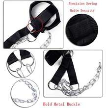 حزام تدريب الرأس والرقبة مع سلسلة لتقوية عضلات الرقبة والذقن باستخدام أثقال رياضية، اكسسوارات اللياقة البدنية، رياضة، تمارين منزلية، اكسسوارات رياضية، اكسسوارات اللياقة، اكسسوارات CrossFit - الأزرق - مشاهدة 5