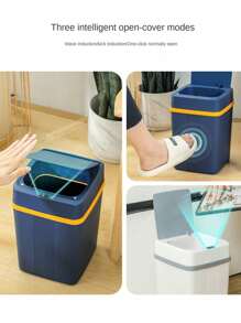 1 件适用于厨房和浴室的智能传感器垃圾桶，自动打开盖子，防漏，防臭，狭窄空间 - 白色 - 查看 8