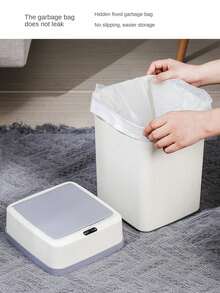 1 件适用于厨房和浴室的智能传感器垃圾桶，自动打开盖子，防漏，防臭，狭窄空间 - 白色 - 查看 6