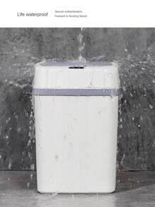 1 件适用于厨房和浴室的智能传感器垃圾桶，自动打开盖子，防漏，防臭，狭窄空间 - 白色 - 查看 3