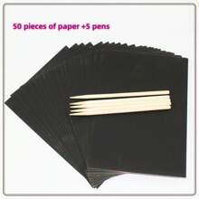 50 Sheets 32k Scratch Art Paper Diy Art Craft Rainbow Magic Scratch Off Paper With 5 Bamboo Pens - Colorful Scratch Paper - View 5