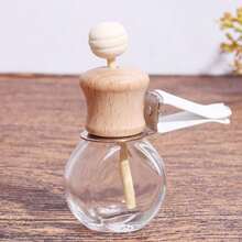 1pc Car Air Vent Flat Round Aromatherapy Bottle - Clear - View 3