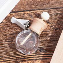 1pc Car Air Vent Flat Round Aromatherapy Bottle - Clear - View 4