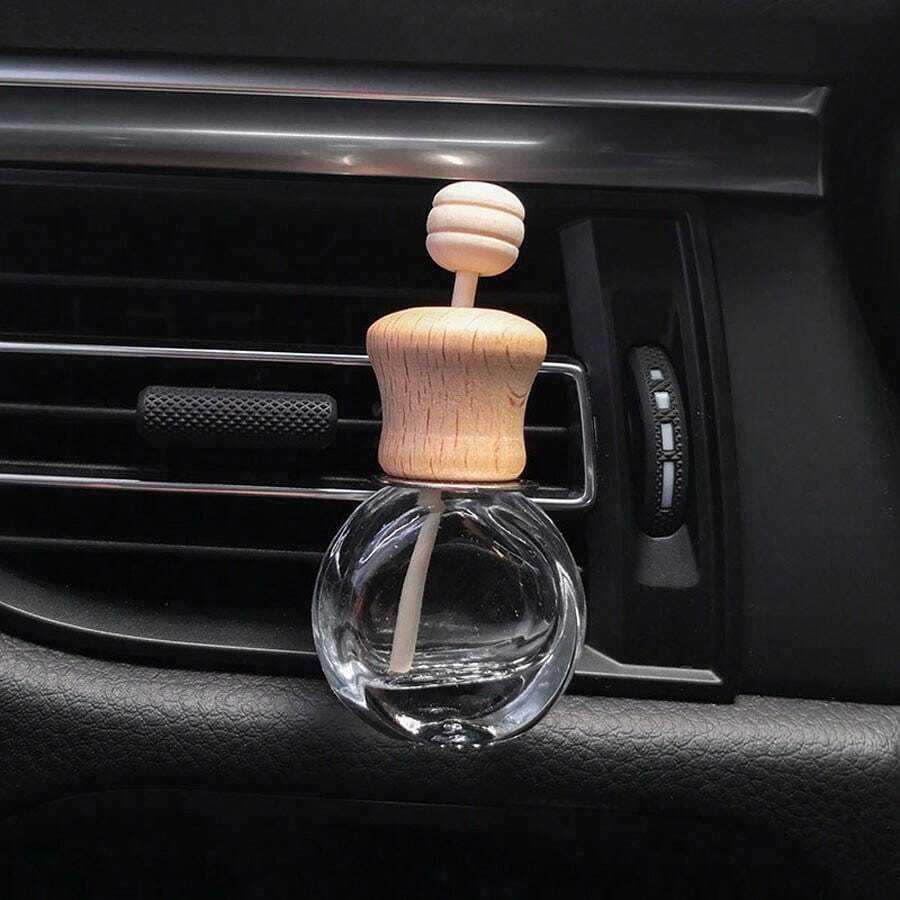 1pc Car Air Vent Flat Round Aromatherapy Bottle - Clear - View 1