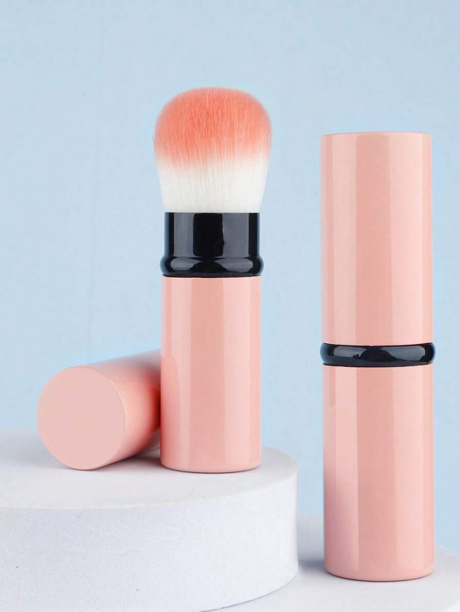 RANCAI 1入組可攜式縮短式腮紅掃，適用於粉餅的旅行尺寸化妝掃