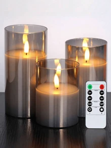 LED 无焰蜡烛、闪烁 LED 柱状蜡烛、升级版泪珠形烛芯、电池供电电子蜡烛、餐桌中心装饰、婚礼装饰、花园装饰、节日派对