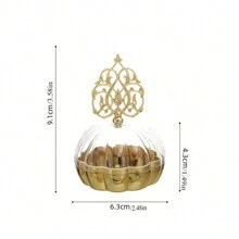 6入組金色透明塑膠婚禮糖果盒，派對糖果禮盒，禮品珠寶收納容器 - 彩色 - 查看 4
