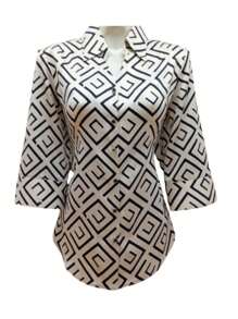 Blusa Paloma Carmin Satin Cubo - Azul y blanco - Ver 1