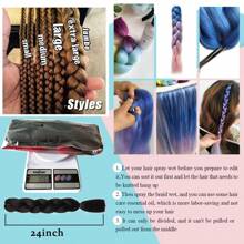 Jumbo Braiding Hair Fiber Mix Ten Silky Colorful Twist Braiding Hair Rainbow Colors Extensions Kanekalon Synthetic Hair  Synthetic Fiber Soft Healthy