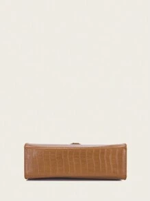 DK DKMG 1pc Women's Elegant Crocodile Embossed Flap Handbag, Suitable For Daily Use And Holiday Gifts