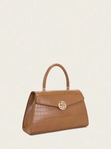 DK DKMG 1pc Women's Elegant Crocodile Embossed Flap Handbag, Suitable For Daily Use And Holiday Gifts