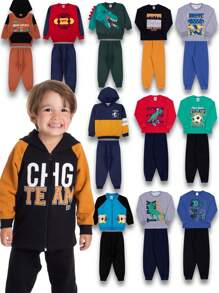 Conjunto De Moletom Para MENINOS Sortidos capuz - sem capuz Estampado - Multicolorido - Visão 4