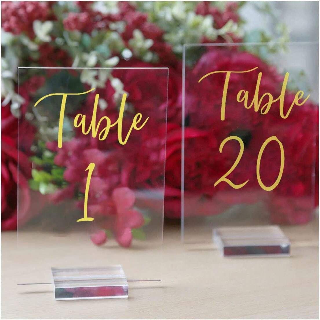 Numéros De Table Acrylique 1 à 20 - Pour Restaurant, Bar, Mariage, Blanc