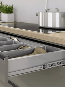 2 Riel Corredera para Cajon, Corredera de 25 centimetros, Guía para Correderas de Cajones, Riel Deslizante de Extensión, Guía para Rieles de Cajones, corredera de extension completa - Gris - Ver 3