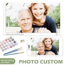 [Personalisiert] 1 Stück Foto Bild nach Zahlen Malset für Erwachsene, Foto individuell gestalten, personalisiertes Bild mit Zahlen, Heimwerker Geschenk 30x40cm/12x16 Zoll ohne Rahmen, 24 Farben, dekorativ, multifunktional, exquisit, stilvolle, moderne, farbenfrohe, schlichte Personalisierung, einzigartige ideale Geschenke für ihn, sie, Freund, Freundin - Verschiedenfarbig - Übersicht 2