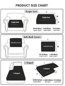 1 Miếng Bốn phổ cập Chenille Bọc đệm Ghế sô pha , Phong cách Mềm mại & Làn da thân thiện Đàn hồi Bọc ghế sofa , Chống xước Màu thuần Vải phủ Sofa Phù hợp Hình chữ L Sectional Sofa Và 1/2/3/4 Chỗ ngồi Sofa ( Riêng biệt ) - Màu xám đen - Xem 2