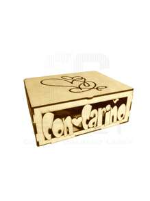 Caja de madera de MDF 3mm Con Cariño - Camel - Ver 2