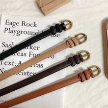 1 件多色女用窄腰帶,適合日常搭配毛衣、牛仔褲,非常適合學生時尚達人,男士腰帶 - 黃色 - 查看 2