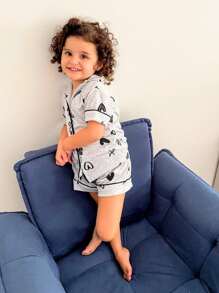 Kit 2 Pijama Infantil De Menina Americano Curto e Longo Criança Short Doll E Pijama Longo Garota Blogueira De Botões Com Gola Várias Estampas Malha Confortável de Dormir