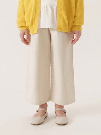 MARC&JANIE 年輕女孩休閒時尚洋裝式鬆垮寬褲，細節飄邊，春季款