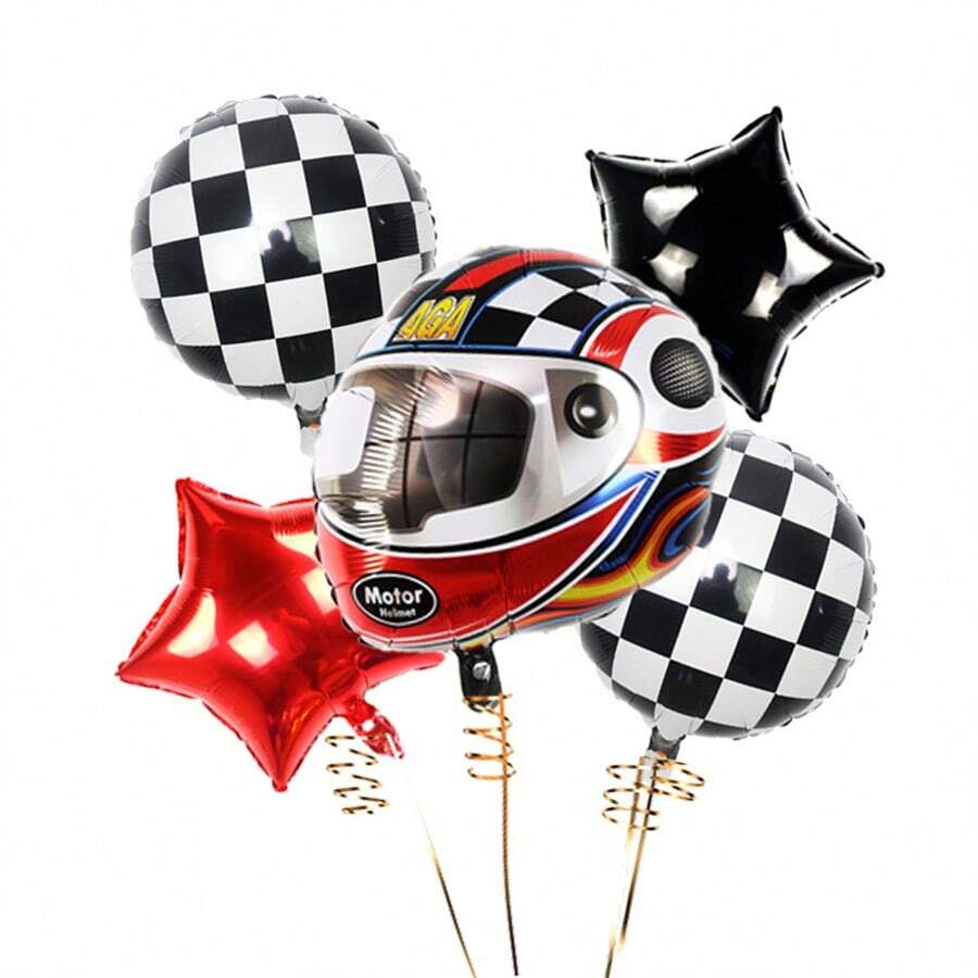 1pc Balloon Shaped Like Tire Helmet For Racing Themed Boys' Party Decoration - A - View 1