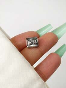 1 chiếc Vòng tay cặp đôi thời trang hàng đầu dành cho ngày lễ tình nhân năm 2025 Bướm & Gấu DIY dạng mô-đun bôi trơn, Phụ kiện làm đồ trang sức bằng thép không gỉ, Thích hợp làm quà tặng ngày lễ, tiệc tùng, phụ kiện trang phục hàng ngày - Bạc - Xem 64