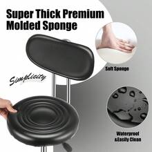 OYAJIA Stool Swivel Chair Height Adjustable 360° Chair Office Round Desk Bar Stool UK - Black - View 7