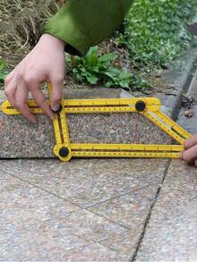 1入組可折疊多角度可移動四摺尺的量具,由abs塑料製成 - 黃色 - 查看 4