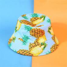 Mũ Bucket có thể đảo ngược phong cách Boho dành cho nữ có in hình trái cây và quả lê, thích hợp để mặc hàng ngày vào mùa xuân và mùa hè - Một kích thước phù hợp với tất cả (56-60 cm) - Xem 4