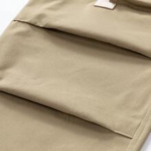 Pantalones Rectos De Bolsillo De Flip Con Cordón De Cintura Elástica Para Hombres