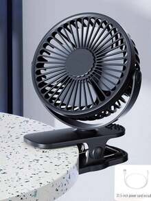 Small Clip Fan, Fan Keep Cool Reusable Clip Type Small Fan Travel Accessory Pink USB Plug - Multicolor - View 2