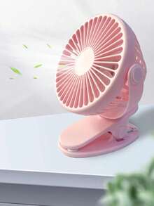 Small Clip Fan, Fan Keep Cool Reusable Clip Type Small Fan Travel Accessory Pink USB Plug - Multicolor - View 4