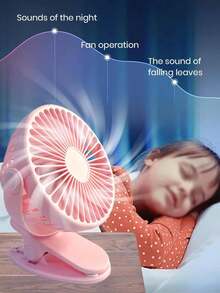 Small Clip Fan, Fan Keep Cool Reusable Clip Type Small Fan Travel Accessory Pink USB Plug - Multicolor - View 5
