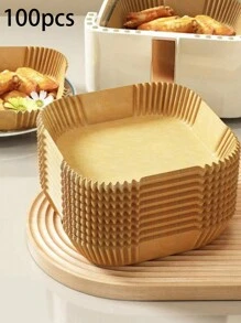 25/50/100pcs Air Fryer Paper Square Household Oil Blotting Paper Holder Silicone Oil Paper Tray Baking Paper Pad Air Fryer Kitchen Air Fryer Liners Air Fryer Paper Airfryer Air Frier - True Color - View 2