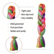 Jumbo Braiding Hair Fiber Mix Ten Silky Colorful Twist Braiding Hair Rainbow Colors Extensions Kanekalon Synthetic Hair  Synthetic Fiber Soft Healthy