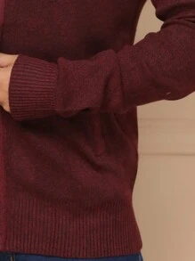 Men Sweaters - Burgundy - View 5