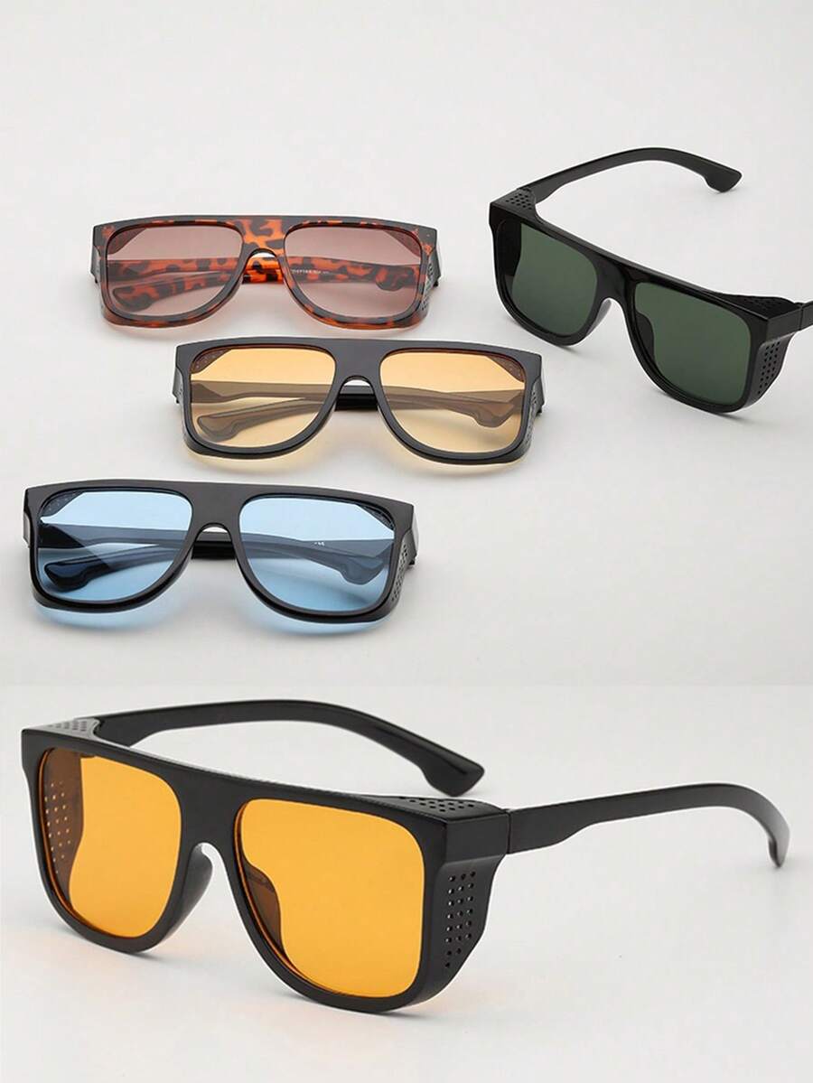 Yellow Lens Night Vision Fashion Glasses, European And American Punk Style, Essential Equipment For Riding And Outdoor Activities, And Wind Sand Prevention Street - A - View 1