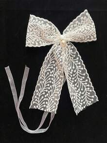 5pcs Lace & Butterfly-Faux Leather European Style Sheer Curtain Strap Buckle Korean Style Beige Decorative Ribbon Tied String