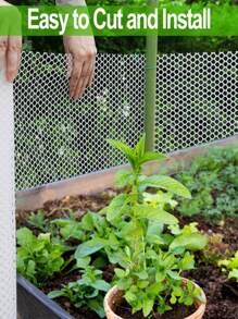1roll Plastic Mesh Fence, Suitable For Poultry, Dogs, Rabbits, Snake Barriers And Gardening, Durable Chicken Wire Mesh, Multi-Functional Plastic Fence, Suitable For Gardens And Farms - White - View 6