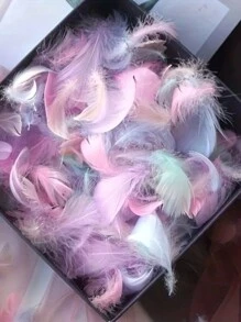 200 piezas/juego, Plumas de colores - Perfecto para manualidades DIY, bodas, cumpleaños y fiestas - Pequeño regalo creativo y accesorio de decoración de fiestas - Multicolor - Ver 2