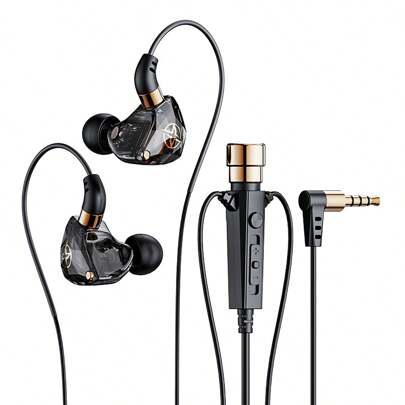  Auricular con micrófono HD resistente al ruido, estéreo envolvente QKZ 3.5MM para karaoke, transmisión en vivo, grabación, música, juegos y canto, con subwoofer HIFI para KTV