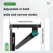 TV Screen Top Storage Shelf, Adjustable Monitor Storage Rack Computer Desktop Display Stand,TV Router Storage Rack, - Black and White - View 6