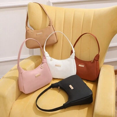 1個女孩的時尚腋下斜跨包,有5種顏色可選,實心顏色舒適的pu皮革,配有精緻的硬件裝飾,耐用且精美的單肩包,是理想的禮物選擇。